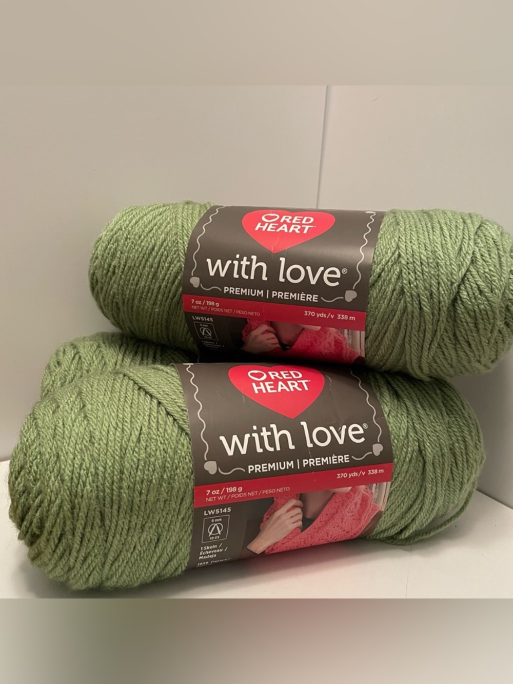 Red Heart With Love  Premium Acrylic Yarn Lot Of 3 Lettuce